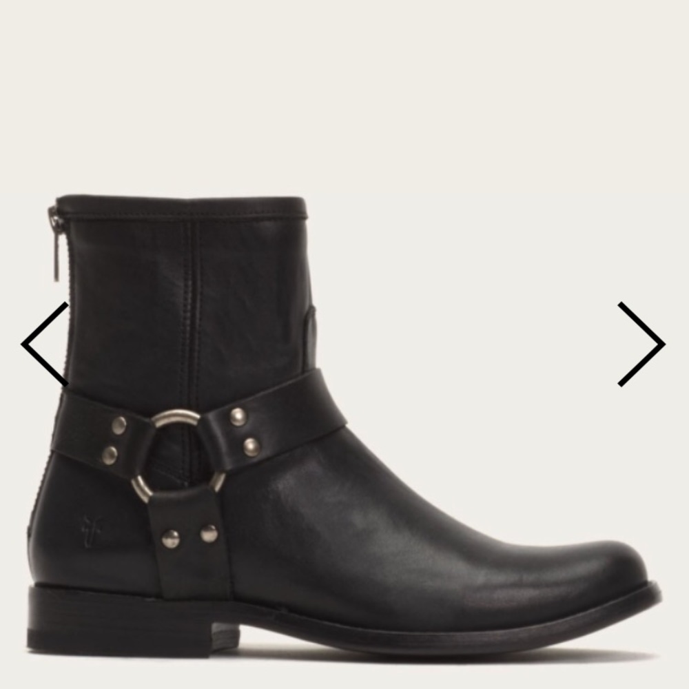 Frye Phillip Harness Boot Short Black
